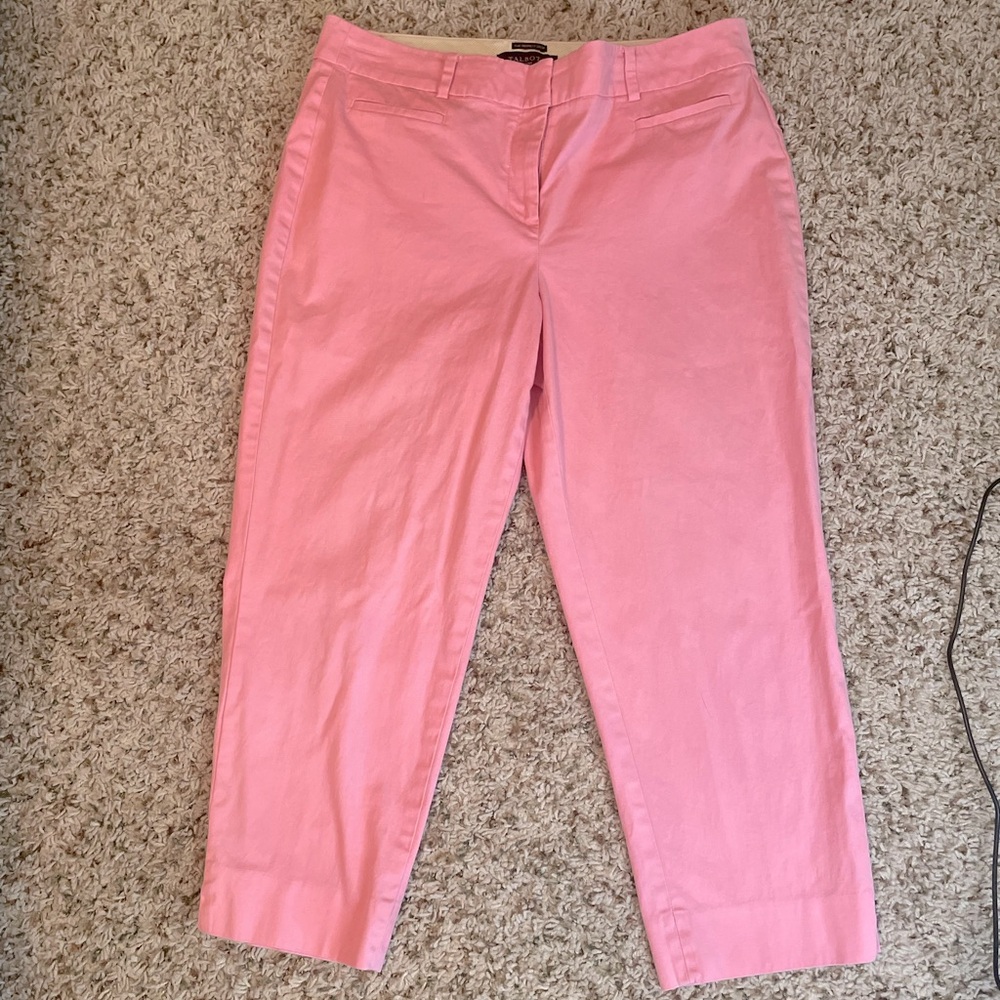 Talbots Signature Pink Cropped Capri Ankle Pants 10 Petite